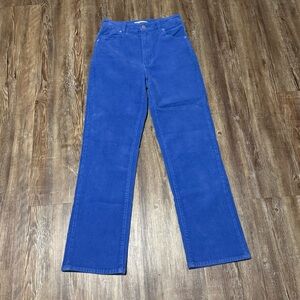 Rolla's Original High Rise Straight Corduroy Pants Women's 26 Blue Fall Festive